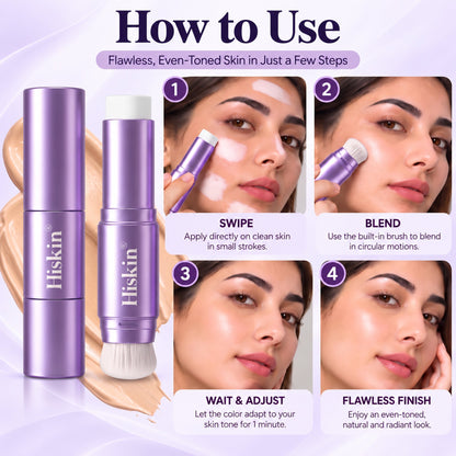 🔥 LAST 2 HOURS · 80% OFF!  Hiskin® 2-in-1 Color-Changing Foundation Stick | Conceals Age Spots, Blurs Fine Lines & Hydrates Skin with a Built-In Brush for a Youthful Glow!