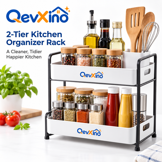 QevXino™ 2-Tier Kitchen Countertop Organizer Rack
