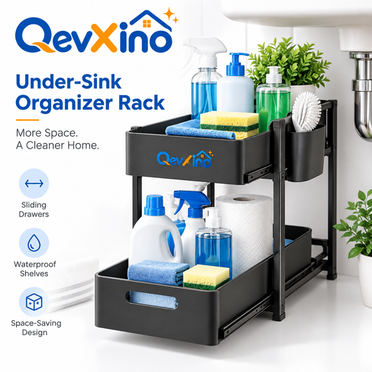 QevXino™ 2-Tier Under-Sink Pull-Out Organizer
