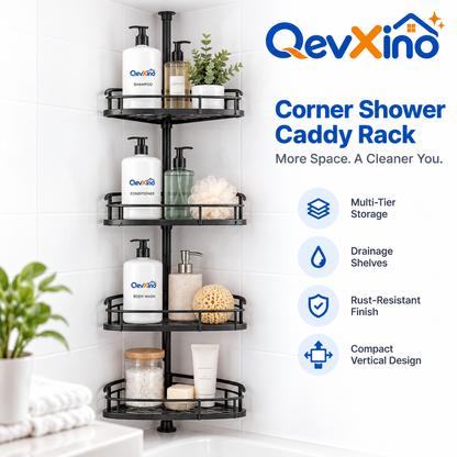 QevXino™ 4-Tier Corner Shower Caddy Rack