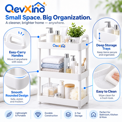 QevXino™ 3-Tier Portable Bathroom Storage Rack