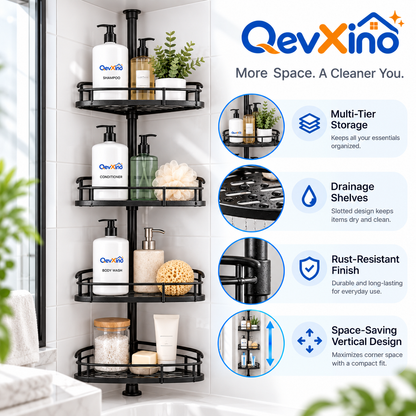 QevXino™ 4-Tier Corner Shower Caddy Rack