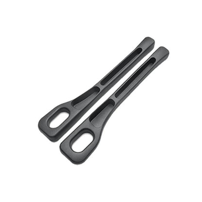 Black pair of dual-slot car seat gap organizers on a white background