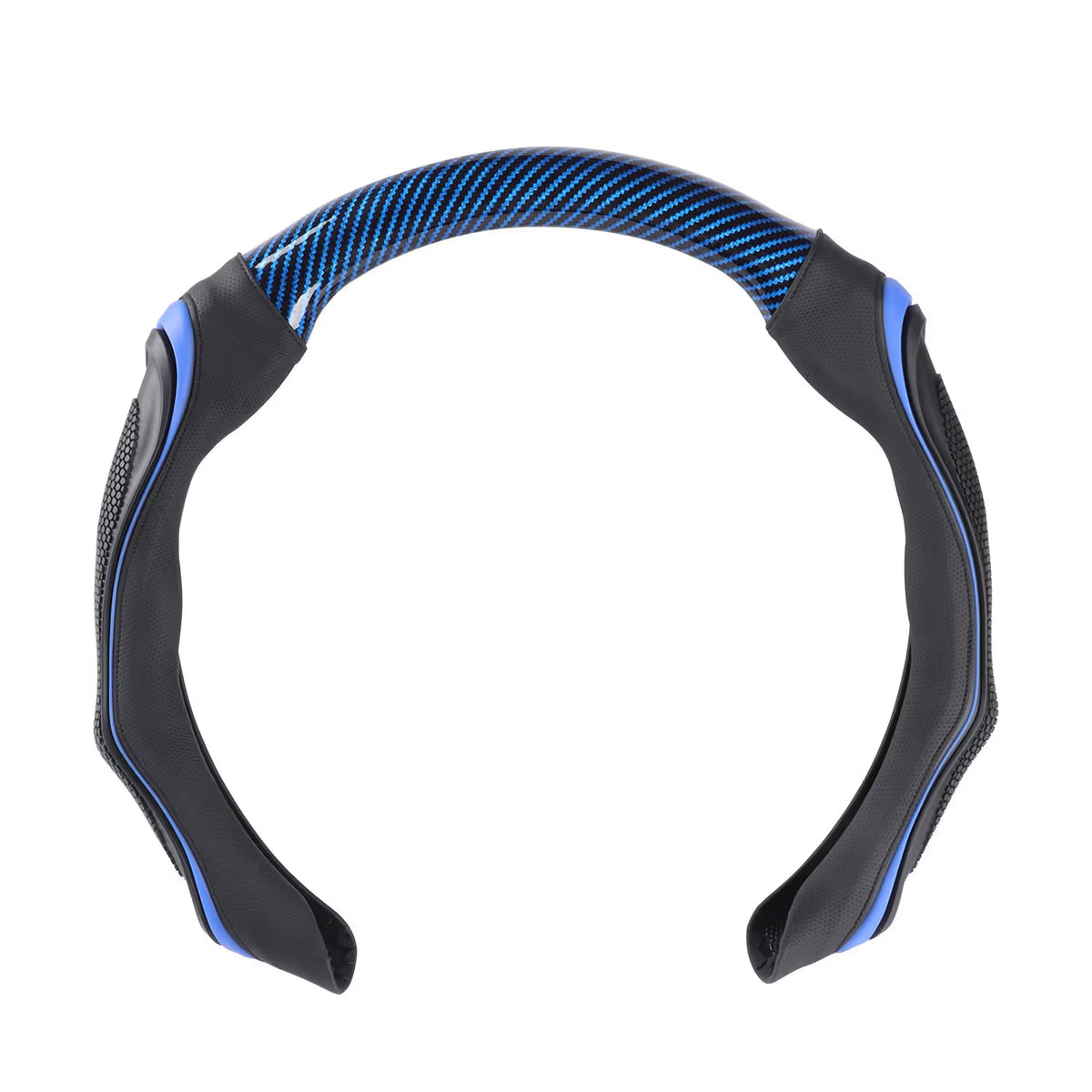 Blue and black sport-style silicone steering wheel cover